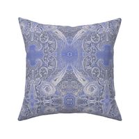 MRN8 - Large -  Morning Reverie - Hand Drawn Meditative Art in Dusty Rustic Blue