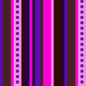 BN7 - Variegated Hybrid Stripes in Pink - Purple - Burgundy - Maroon 