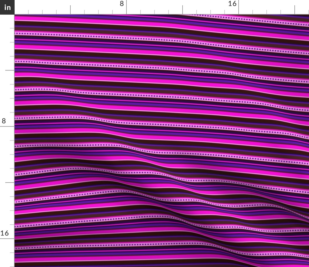 BN7- Narrow Variegated Stripes in Pink - Purple - Burgundy - Maroon - Crrosswise