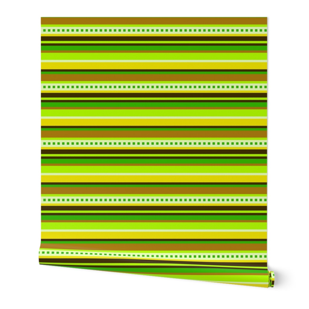 BN5 -  Earthy Hybrid Stripes in Green - Yellow - Brown