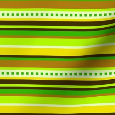 BN5 -  Earthy Hybrid Stripes in Green - Yellow - Brown