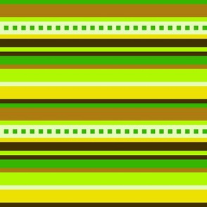 BN5 -  Earthy Hybrid Stripes in Green - Yellow - Brown