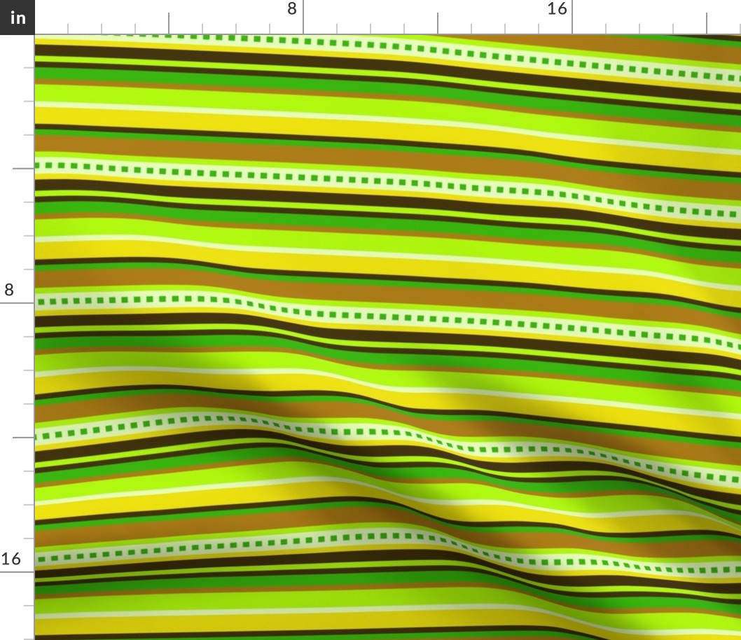 BN5 -  Earthy Hybrid Stripes in Green - Yellow - Brown