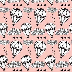 Hot air balloon // Pink background