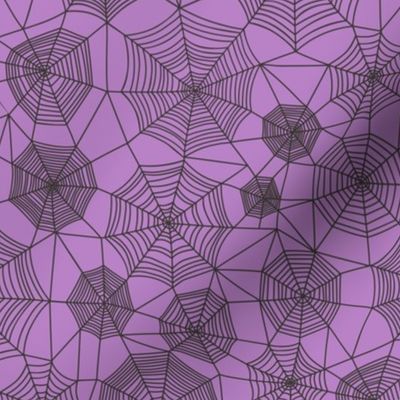 Spider web Halloween Fabric Spiderwebs Black on Purpel Purple 