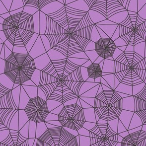 Spider web Halloween Fabric Spiderwebs Black on Purpel Purple 