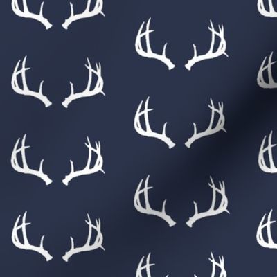 Deer Antlers in Navy and White 