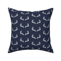 Deer Antlers in Navy and White 