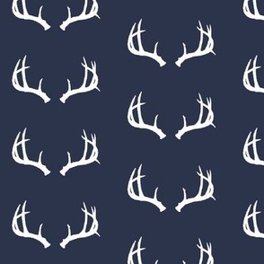 Deer Antlers in Navy and White 