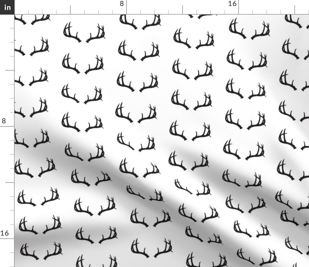 Deer Antlers in Black and White Mini