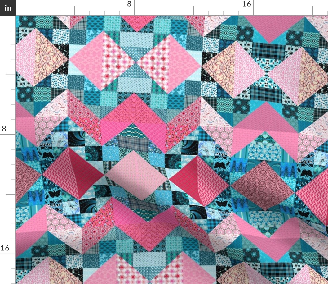 Pink and Blue Scrap Lightning Cheater Mirror