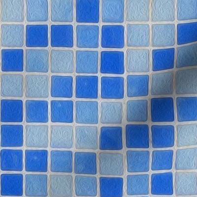 mosaic in blue - large