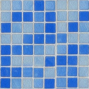 mosaic in blue - large