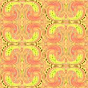 CSMC5 - Cosmic Dance Swirling Abstract aka Creative Sparks in Orange and Yellow  - 4 Inch Repeat - Half Drop Layout
