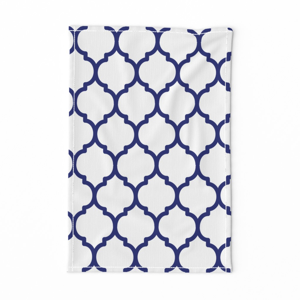 Sue's Blue and White Quatrefoil, With Love + 