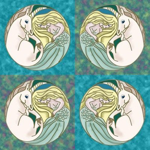 Surf and Turf Unicorn and Mermaid Yin Yang