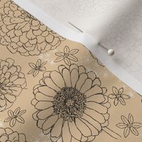 zinnia pattern in peach