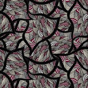 Gaze Unto Me Geometrical Waves in Red, Black, Gray, Beige