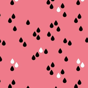 Abstract rain drops sky for little tiny abstract lovers pink black and white