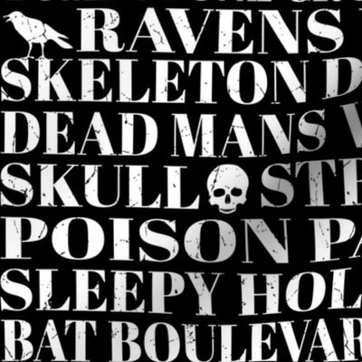 Dead Mans Walk - Halloween Typography Black & White