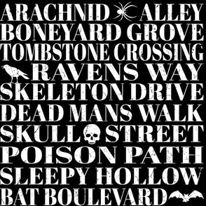 Dead Mans Walk - Halloween Typography Black & White