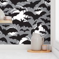 Night Watch - Halloween Bats Grey