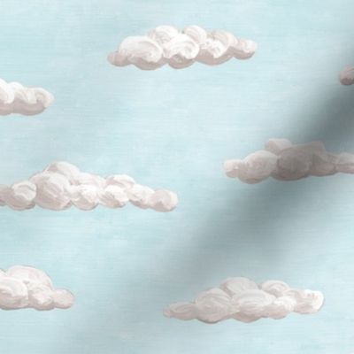 painted clouds - grey on pale blue