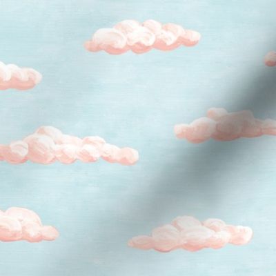 painted clouds - sunrise pink coral