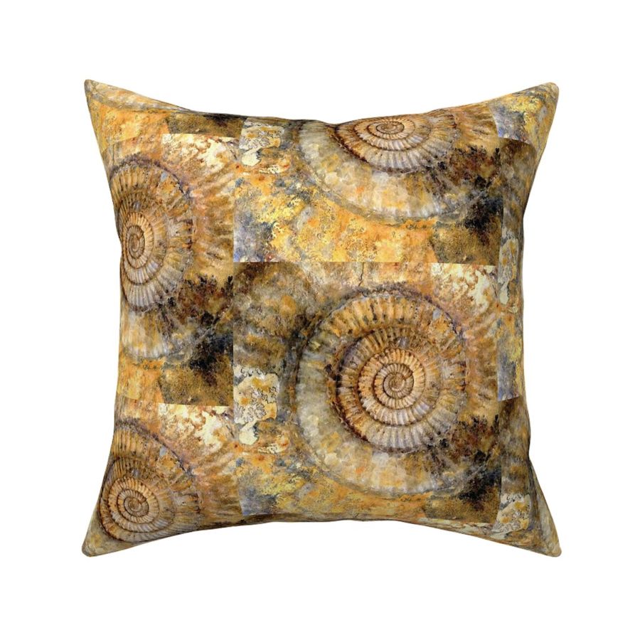 Golden Fossil Ammonite Shell