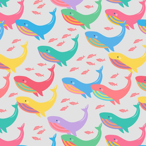 Colorful Whales - Large