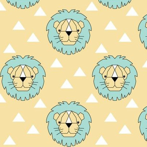 Geometric lions on cream