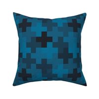 Cross Cheater Quilt (Deep Indigo)