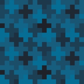 Cross Cheater Quilt (Deep Indigo)