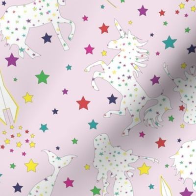 Stars, Mermaids, Rockets and Unicorns pink