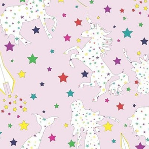 Stars, Mermaids, Rockets and Unicorns pink