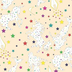 Stars Mermaids and Unicorns yellow