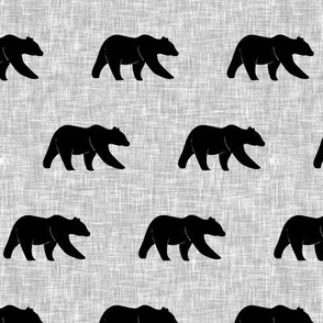 bear on light grey linen (small scale) || the lumberjack collection