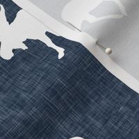moose on navy linen (large scale)