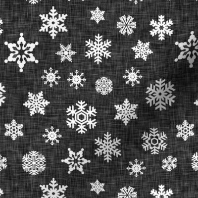 snowflake - dark grey linen || holiday