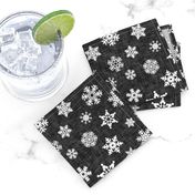 snowflake - dark grey linen || holiday