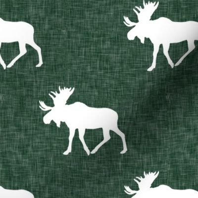 moose - hunter green linen (large scale)