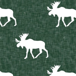 moose - hunter green linen (large scale)