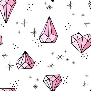 Jewels big // Pink with black outlines