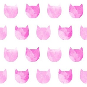 watercolor cat head pink girls nursery sweet cat silhouette pet kitty