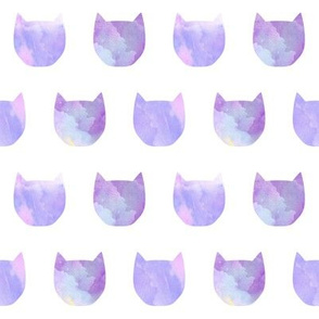 watercolor cat head purple girls sweet painted cat head watercolors sweet cat heads