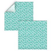 dog bone cute  pet dog coordinate mint blue turquoise cute dog bones fabric