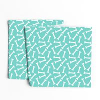 dog bone cute  pet dog coordinate mint blue turquoise cute dog bones fabric