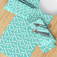 dog bone cute  pet dog coordinate mint blue turquoise cute dog bones fabric