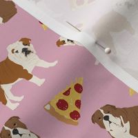 english bulldog pizza cute dusty pink girls sweet dog dogs pizza dog cute dog design fabric