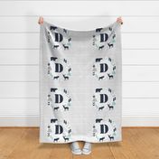 boys nursery baby boy camping woodland bear forest navy blue mint and grey kids nursery baby quilt FQ monogram